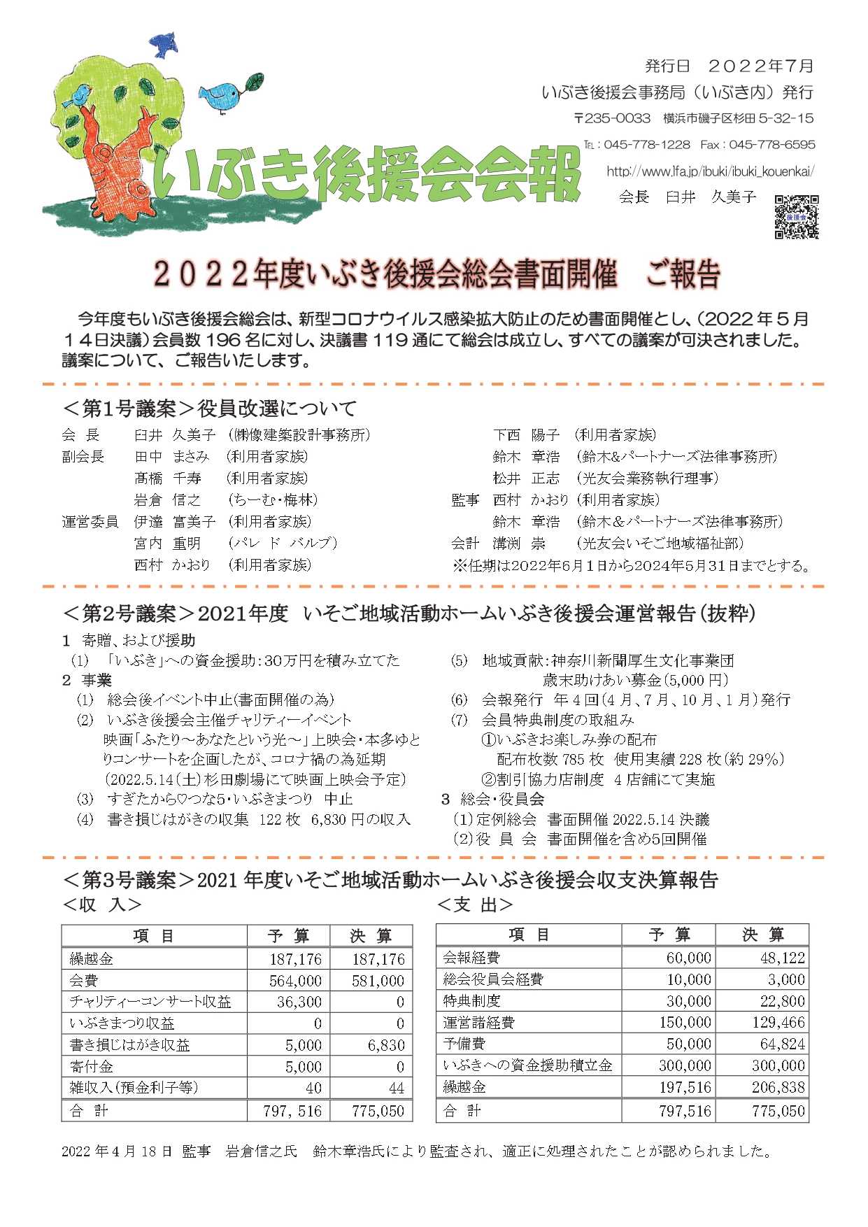 いぶき後援会会報